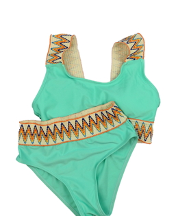 Zelené vzorované dvoudílné plavky 