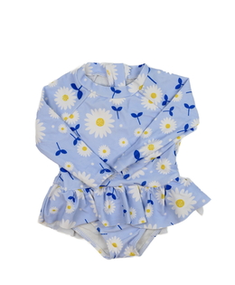 Modré plavky s květinami 