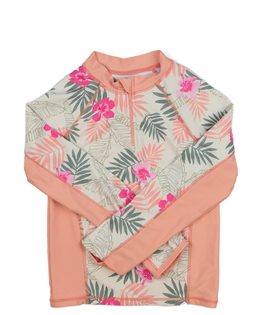 Růžové plavkové triko s listy Primark 