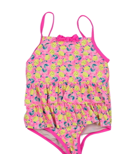 Růžové plavky s volánky a citrony M&Co