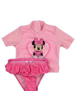 Růžové dvoudílné plavky Minnie Disney 