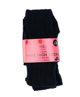 Nové tmavé podkolenky EUR 31-36 3 páry M&S