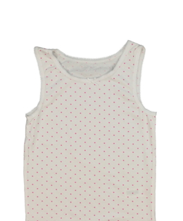 Bílá spodní košilka s růžovými hvězdami Nutmeg