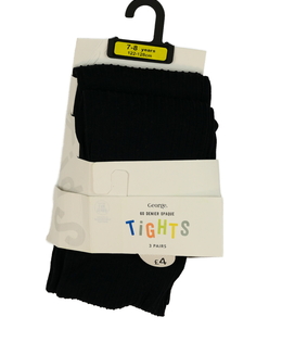 Nové černé žebrované silonky 2 ks George