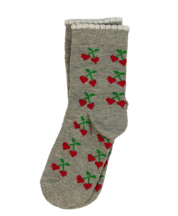 Nové šedé ponožky s třešněmi