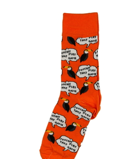 Nové oranžové ponožky s ptákem EUR 40-45