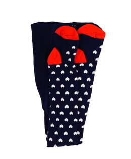 Nové tmavě modré punčocháče se srdci 