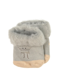 Nové chlupaté ponožky šedo-hnědé