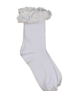 Nové bílé ponožky s krajkou EUR 27-30