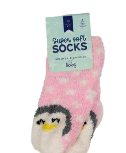 Nové růžové chlupaté ponožky EUR 19,5-22 