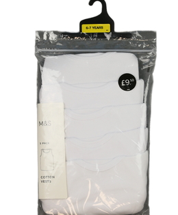 Nové bílé nátělníky 5 ks M&S