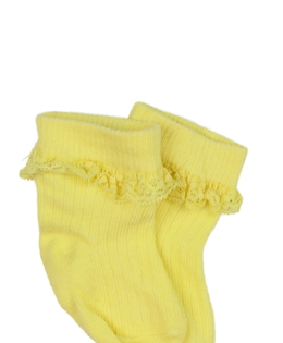 Nové žluté ponožky s krajkou 