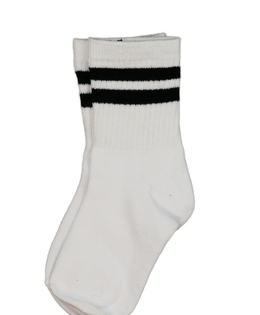 Nové bílé ponožky s černým pruhem EUR 23-27