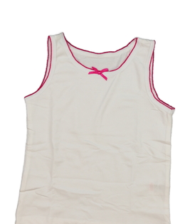 Nová bílá spodní košilka s červeným okrajem