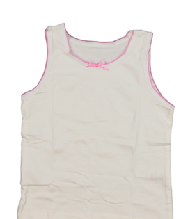 Nová bílá spodní košilka s růžovým okrajem