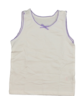 Nová bílá spodní košilka s fialovým okrajem 