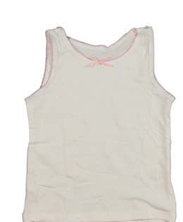 Nová bílá spodní košilka s růžovým okrajem