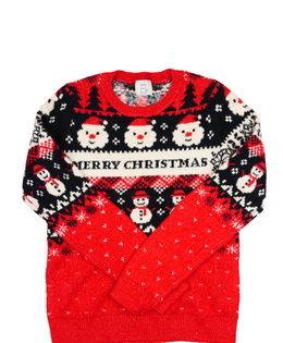 Červený zdobný vánoční svetr Nutmeg 