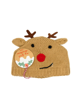 Nová hnědá vánoční čepice Next