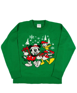 Zelený vánoční svetr Mickey Disney