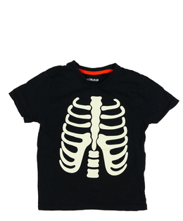 Černé halloweenské triko s kostrou 