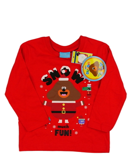 Nové červené vánoční triko Hey Duggee