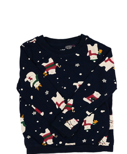 Tmavě modré vánoční pyžamové triko 