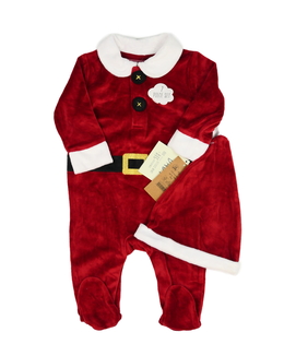 Nový červený vánoční overal a čepička George