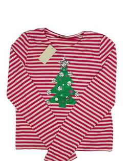 Nové růžovo-bílé vánoční triko se stromkem