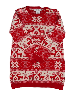 Červené pletené vánoční šaty 