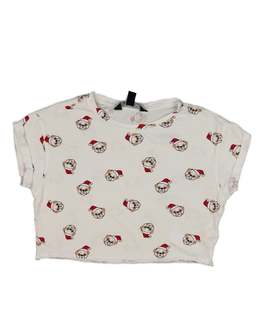 Bílý roztomilý vánoční crop top New Look