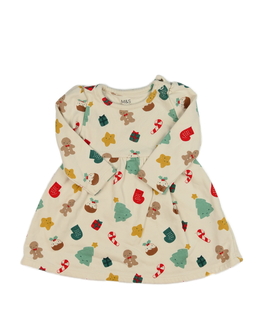 Krémové mikinové vánoční šaty M&S