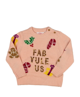 Světle růžový vánoční svetr 