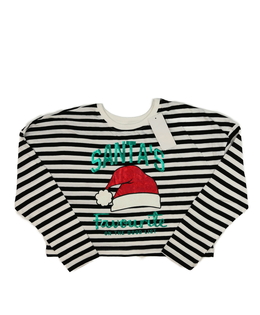 Nový pruhovaný vánoční crop top