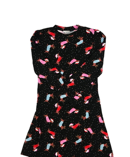 Černé vánoční šaty se psy 