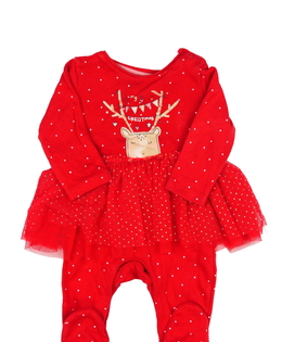 Červený vánoční overal se sukýnkou F&F