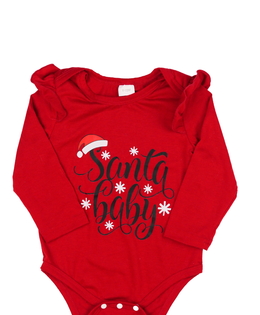 Červené vánoční  body s volánky 