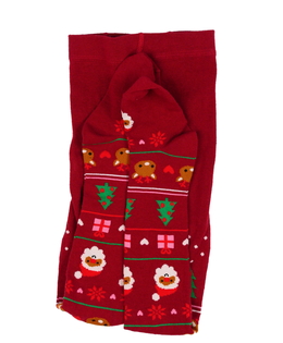 Nové tmavě červené vánoční punčocháče H&M