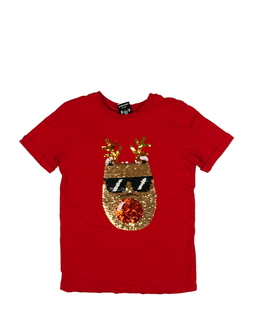 Červené vánoční triko s flitry George