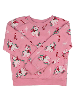 Růžová vánoční mikina s jednorožci Primark 