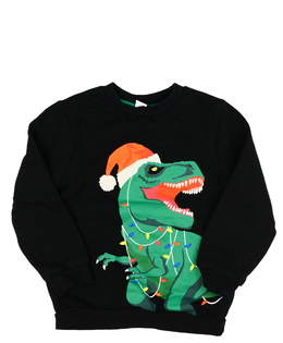 Černá vánoční mikina s dinosaurem Tu 