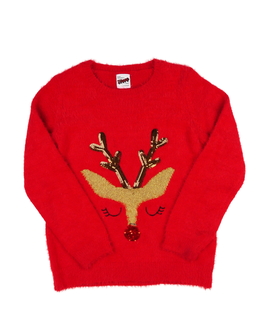 Červený vánoční žinylkový svetr George