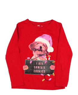 Červené vánoční triko se psem F&F