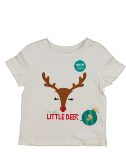 Nové bílé vánoční triko se sobem 