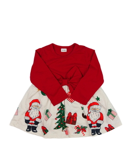 Červeno-bílé vánoční šaty 