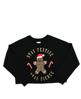 Černá vánoční crop mikina George 