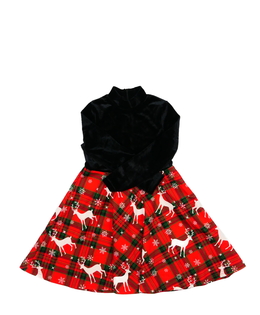 Černo-červené vánoční šaty