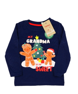 Nové modré vánoční triko s perníčky Nutmeg 