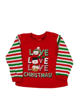 Vzorované vánoční pyžamové triko 