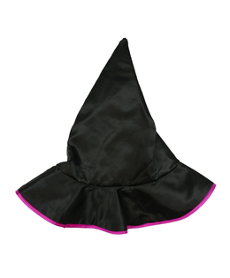 Černý čarodějnický klobouk s barevným lemem 